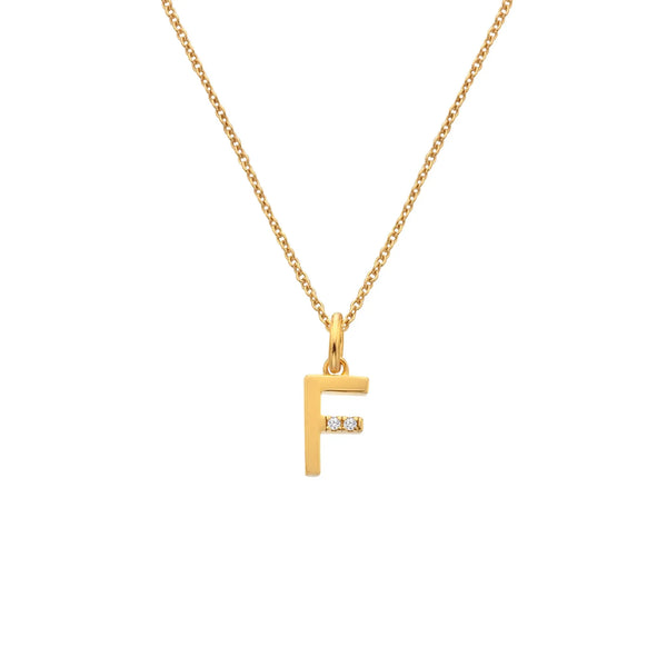 HD X JJ Letter F Pendant - Yellow Gold Plated HD X Golden Edit