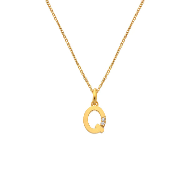 HD X JJ Letter Q Pendant - Yellow Gold Plated HD X Golden Edit