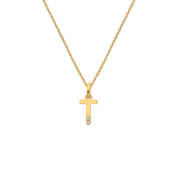 HD X JJ Letter T Pendant - Yellow Gold Plated HD X Golden Edit