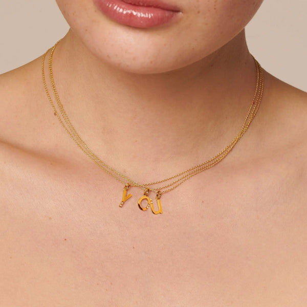 HD X JJ Letter U Pendant - Yellow Gold Plated HD X Golden Edit