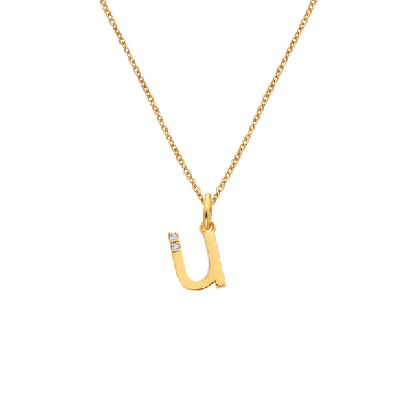 HD X JJ Letter U Pendant - Yellow Gold Plated HD X Golden Edit
