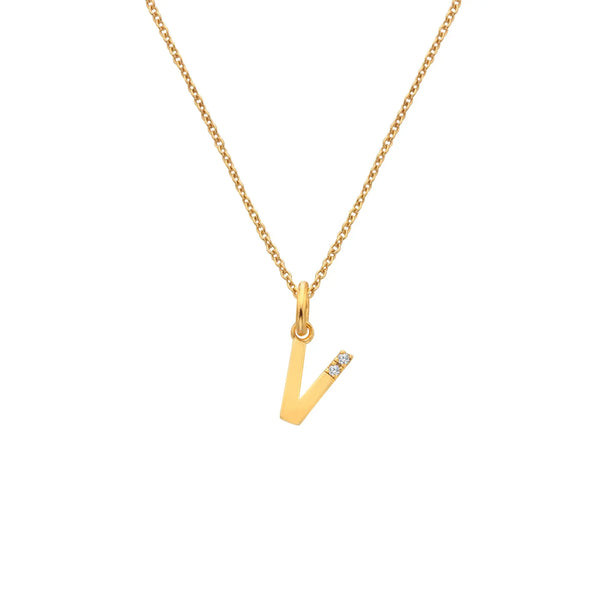 HD X JJ Letter V Pendant - Yellow Gold Plated HD X Golden Edit