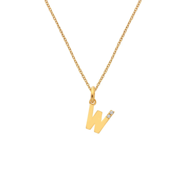 HD X JJ Letter W Pendant - Yellow Gold Plated HD X Golden Edit