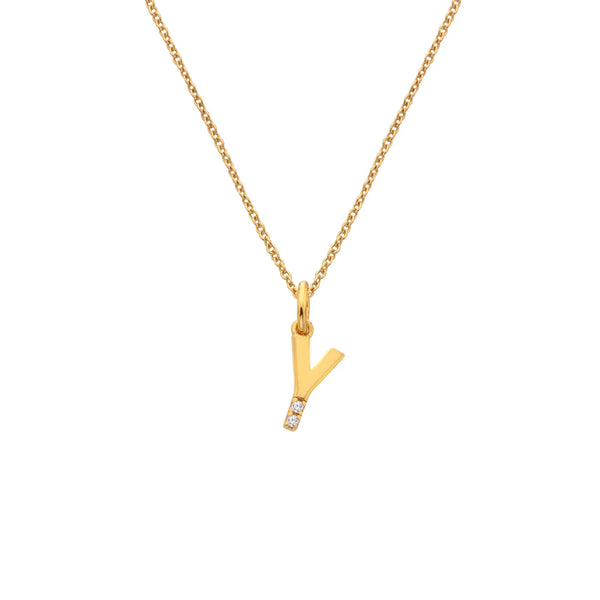 HD X JJ Letter Y Pendant - Yellow Gold Plated HD X Golden Edit