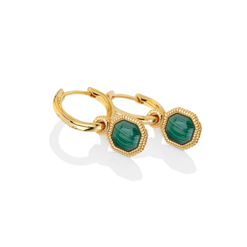 HD X JJ Revive Malachite Earrings HD X Golden Edit