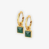 HD X JJ Revive Malachite Square Earrings Hot Diamonds