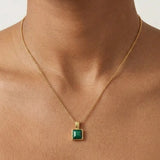 HD X JJ Revive Malachite Square Pendant