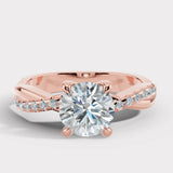 "Halena" Round Cut 2 Carat diamond Shoulder Platinum Engagement Ring DSRB31 HEERA DIAMONDS