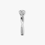 "Halena" Round Cut 2 Carat diamond Shoulder Platinum Engagement Ring DSRB31