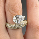 "Hanover" 1.85 Carat Pear Cut Shoulder Diamond Engagement Ring HLR506