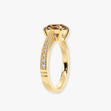 Helen 2 Carat Cushion Cut Cognac/Brown Diamond Pave-set Diamond Band