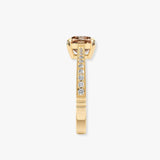 Helen 2 Carat Cushion Cut Cognac/Brown Diamond Pave-set Diamond Band