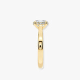 "Honor" 2 Carat Hidden Under Halo Oval Cut Diamond Yellow Gold Engagement Ring UHOC15