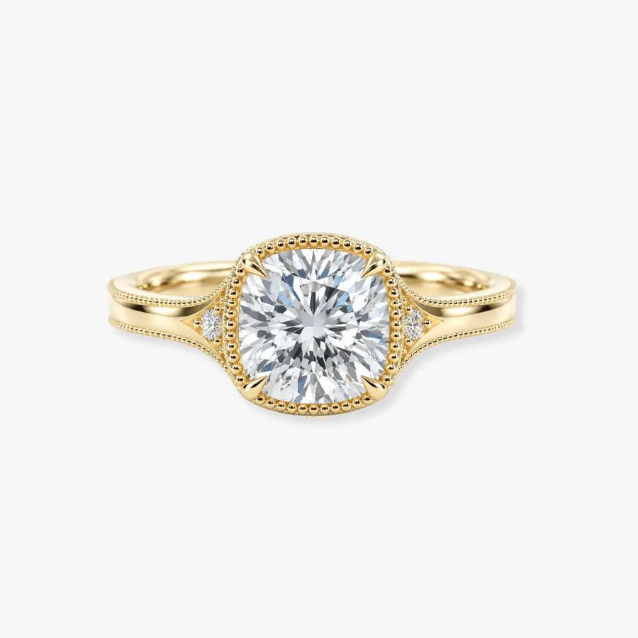 "Hope" Cushion Cut 3 Carat Trilogy Platinum Engagement Ring 3SCC04