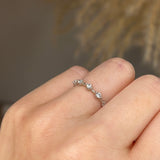 Dainty Sparkling Five 0.15 Carat Round Diamond Wedding Band - HEERA DIAMONDS
