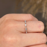 Dainty Sparkling Five Emerald 0.25 Carat Diamond Wedding Band - HEERA DIAMONDS