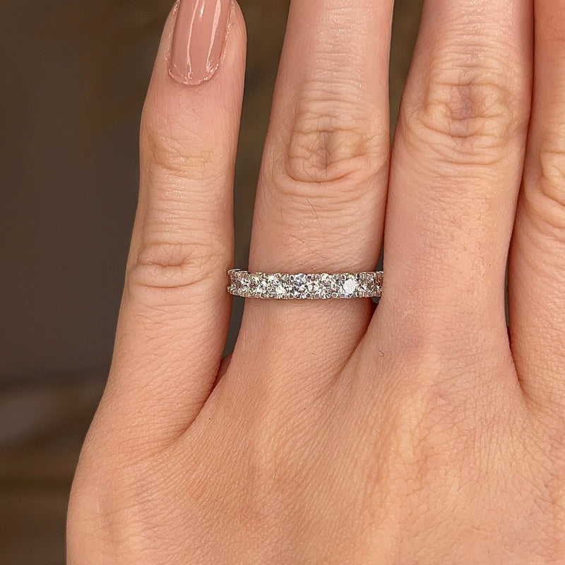 Lab Diamond Scallop Set Eternity Band Wedding Ring - HEERA DIAMONDS