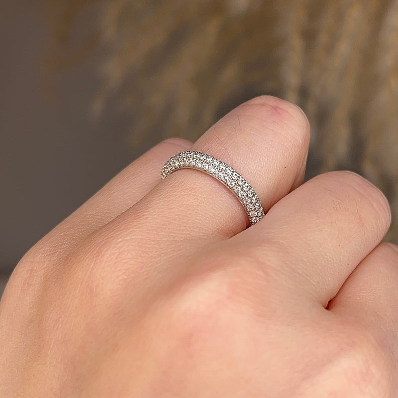 Diamond Paved Set Eternity Band Wedding Ring - HEERA DIAMONDS