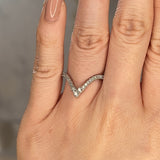 "Eloise" Deep V Shaped Pavé Diamond Eternity Ring ET44 - HEERA DIAMONDS