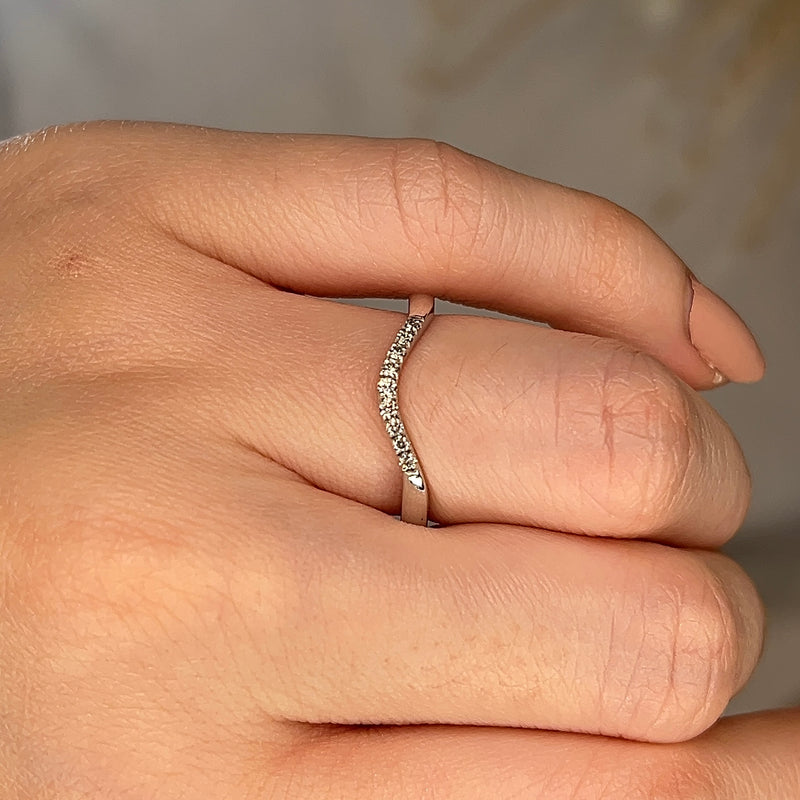 "Lacey" Pavé Diamond Subtly Shaped Eternity Ring E51 - HEERA DIAMONDS