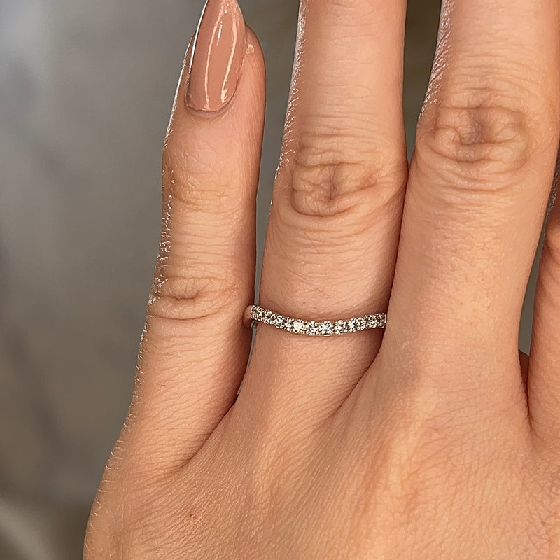 "Olivia" Pavé Subtle Wave Shaped Diamond Eternity Ring E52 - HEERA DIAMONDS