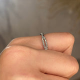"Bianca" Crossover Pavé Diamond Eternity Ring ET66 - HEERA DIAMONDS