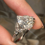 "Madison" Pear Cut Diamond Marquise Cut Shoulders Engagement Ring - HEERA DIAMONDS