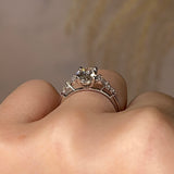 "Arianna" Oval Cut Diamond Shoulders Engagement Ring - HEERA DIAMONDS