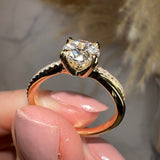 "Diana" Round Brilliant Cut Crossover Diamond Shoulders Engagement Ring - HEERA DIAMONDS