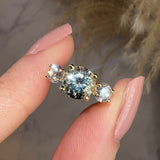 "Hannah" Blue Round Cut Diamond Engagement Ring - HEERA DIAMONDS