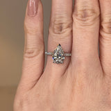 "Bambi" Pear Cut Diamond Shoulders Engagement Ring - HEERA DIAMONDS
