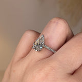 "Bambi" Pear Cut Diamond Shoulders Engagement Ring - HEERA DIAMONDS