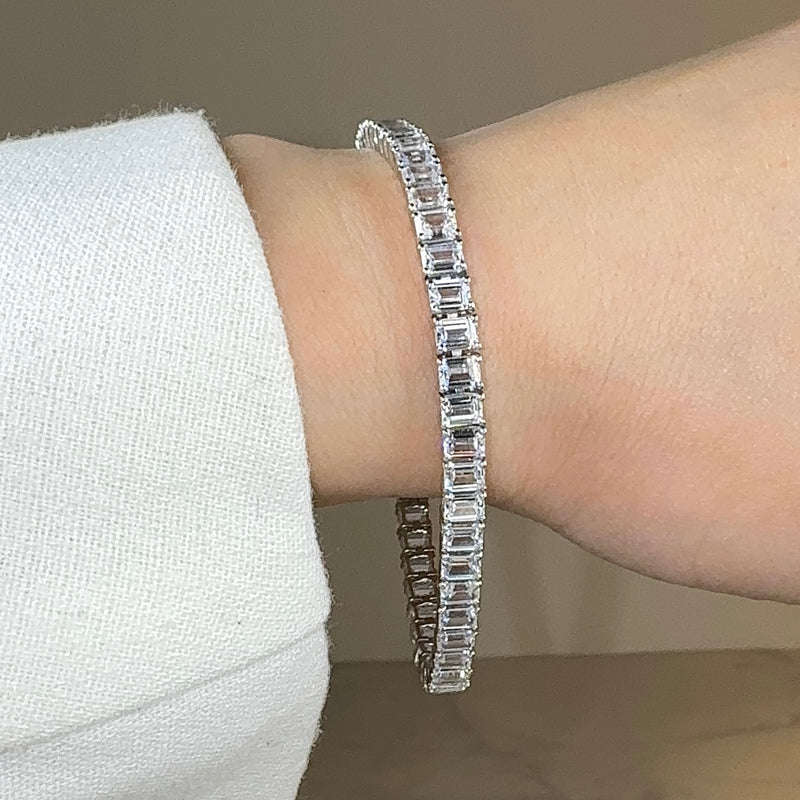 Baguette Emerald Cut 13 Carat Diamond Bracelet BREC1 - HEERA DIAMONDS