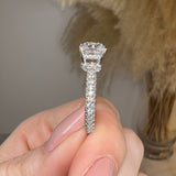 "North" Cushion Cut Diamond Hidden Under Halo Pave Diamond Shoulders Engagement Ring UHCC01 - HEERA DIAMONDS