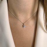 Oval Cut Solitaire Natural Diamond Pendant Necklace POC4B - HEERA DIAMONDS