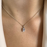 Oval Cut Solitaire Natural Diamond Pendant Necklace POC4B - HEERA DIAMONDS