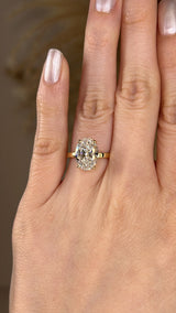 "Silvy" 4 Carat Solitaire Oval Cut Diamond Engagement Ring