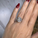 "Linda" Three Stone Radiant Cut with Emerald Cut Diamond Trilogy Engagement Ring