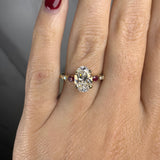 "Rapunzel" Oval Cut 4 Carat Diamond Shoulder Engagement Ring