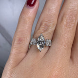 "Valerina" Marquise Cut 3 Carat Diamond Shoulder Engagement Ring