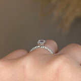 "Loana" Cushion Cut Diamond Double Row Diamond Pave Engagement Ring DSCC01 - HEERA DIAMONDS