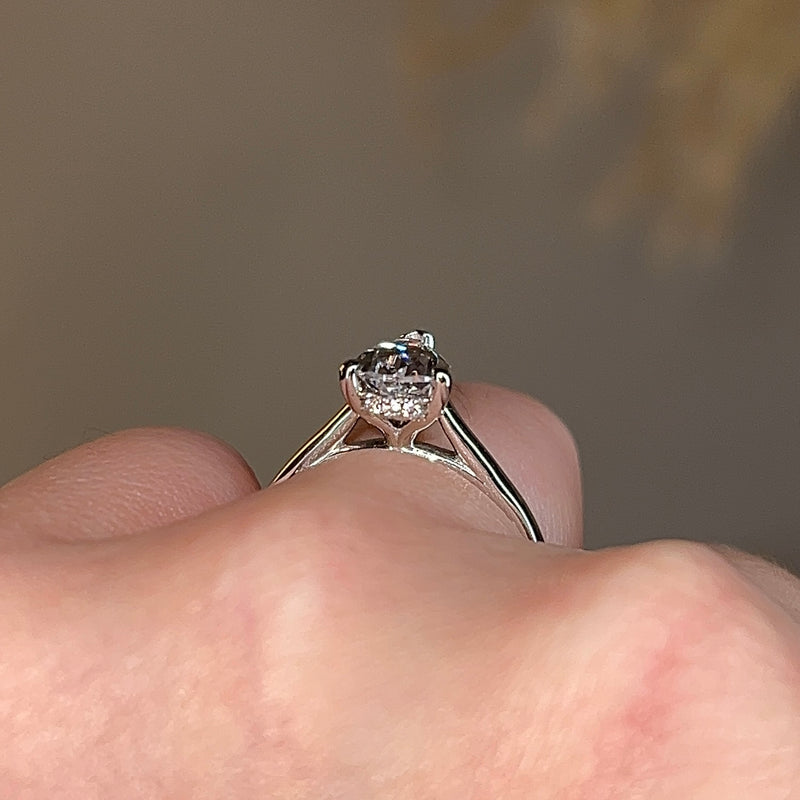 "Millie" Pear Cut Diamond Hidden Under Halo Engagement Ring UHPS01 - HEERA DIAMONDS