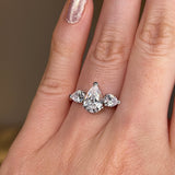 "Madeline" Three Stone Pear Cut Diamond Trilogy Engagement Ring 3SPS02 - HEERA DIAMONDS