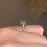 "Isabel" Princess Cut Diamond Hidden Under Halo Diamond Shoulder Engagement Ring UHPC01 - HEERA DIAMONDS