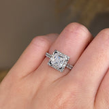 "Clara" Square Halo Princess Cut Diamond Shoulder Engagement Ring HAPC02 - HEERA DIAMONDS