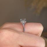 "Estelle" Three Stone Princess Cut with Pear Cut Diamond Trilogy Engagement Ring 3SPC02 - HEERA DIAMONDS