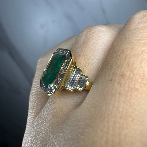 "Enchanted" Emerald Cut 5 Carat Halo Engagement Ring