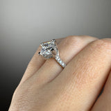 "Evan" Princess Cut 2 Carat Diamond Shoulder Engagement Ring