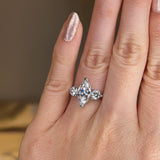 "Charlotte" Three Stone Marquise Cut with Round Cut Diamond Trilogy Engagement Ring 3SMC02 - HEERA DIAMONDS