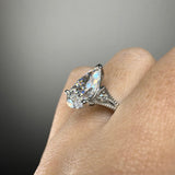 "Viney" Pear Cut 5 Carat Trilogy Platinum Engagement Ring